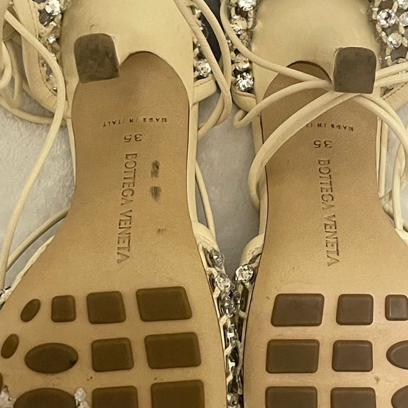 BOTTEGA VENETA Sparkle Stretch Lace-Up Sandal - Picture 8 of 9